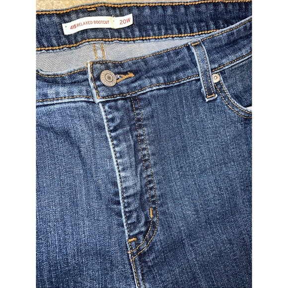 Womens Jeans-LEVI'S-dark blue denim stretch "415 Relaxed Bootcut"-20W - Picture 4 of 7